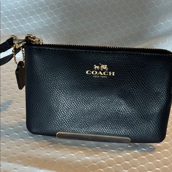 Coach Handbags - Coach Corner Zip Wristlet in Midnight Blue Like New